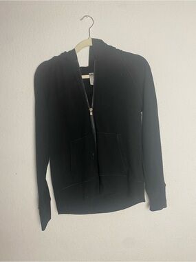 90 Degree by Reflex Sweatshirt Hoodie Full Zipper Jacket Black Size Medium